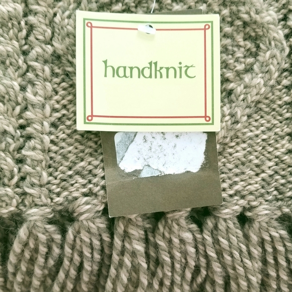 Carraig Donn Greenish Tan Beige Marled Merino Wool Scarf Ireland NWT FLAW - Picture 4 of 7